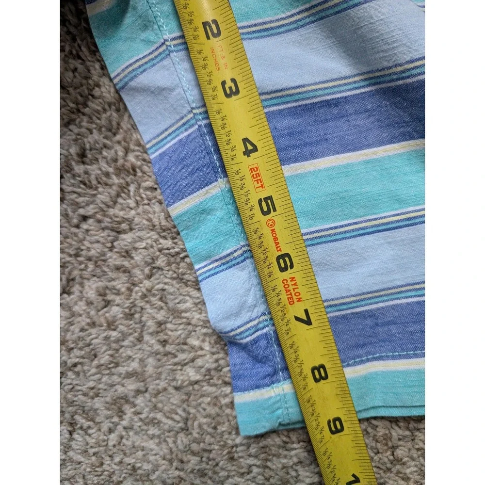 NWT Childrens Place Chino Shorts Boys 12 Blue New Striped Aegean Sea 3007315